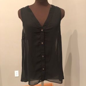Aryn K black sheer tank.